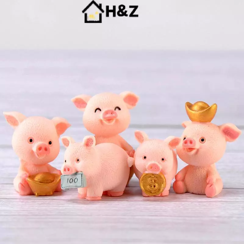 H&Z Fortune Pig Miniature Figurine