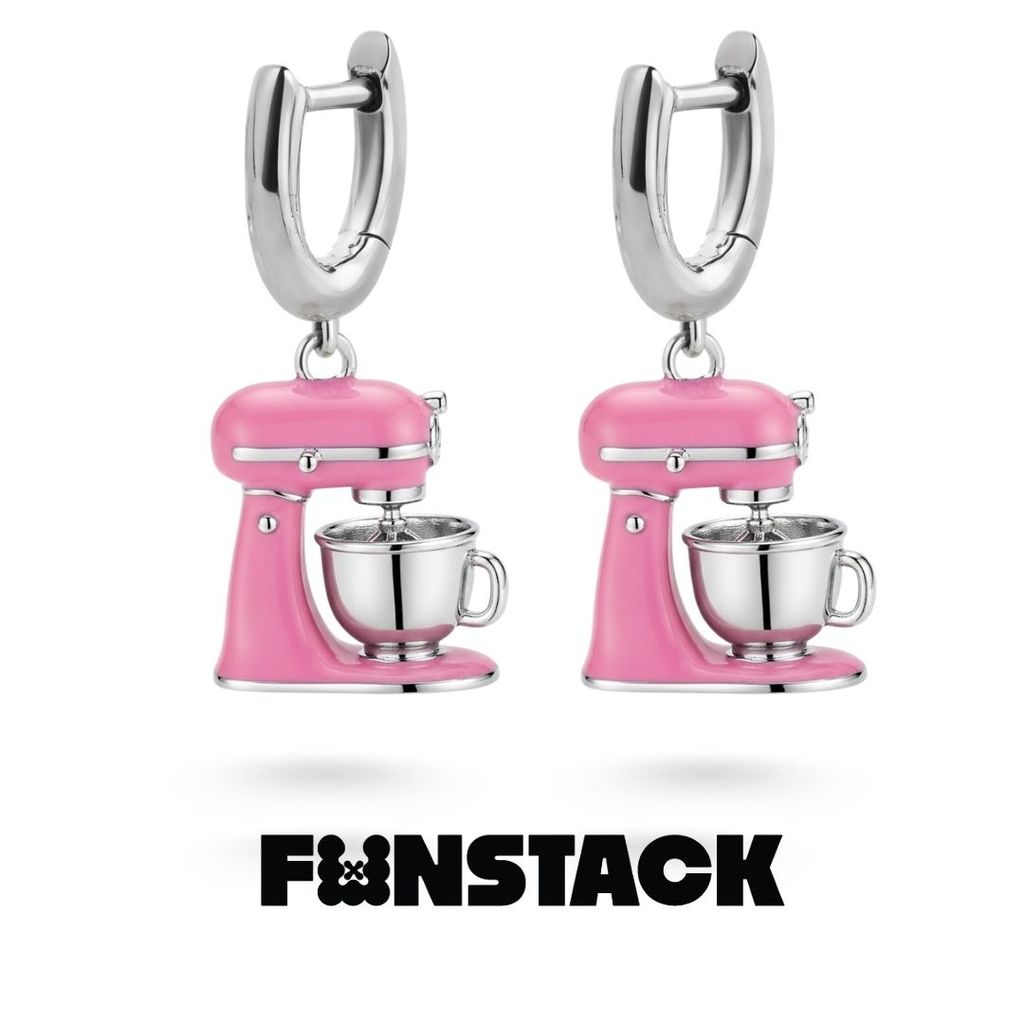 FUNSTACK ต่างหูห่วง Sugar Rush Pink Stand Mixer Silver Stainless Steel