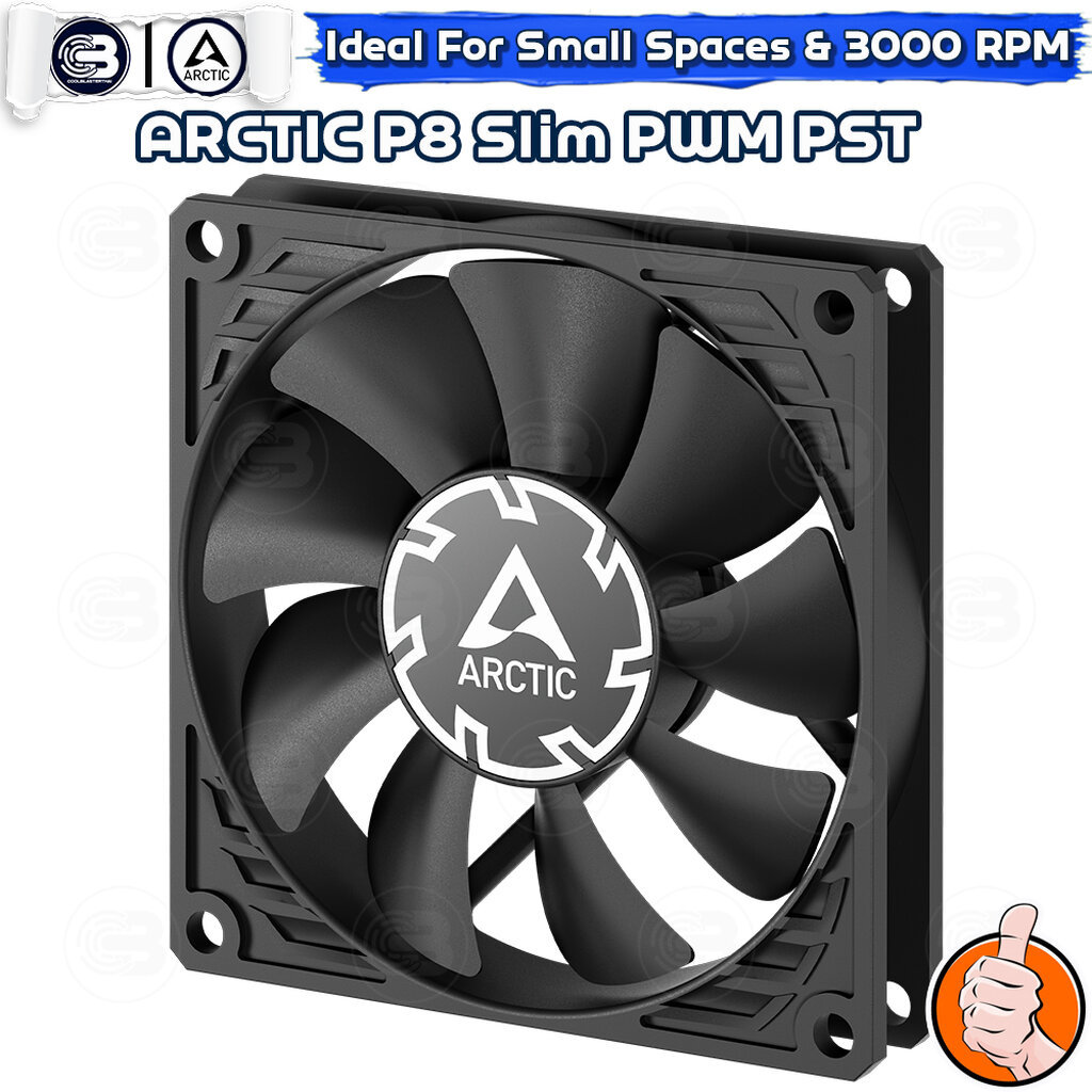 [CoolBlasterThai] ARCTIC P8 PWM PST BLACK (size 80 mm.) PC Fan Case ประกัน 6 ปี