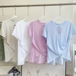 MAGIEYOGA เสื้อยืดกีฬาผู้หญิง Breathable หลวมด้านบนสําหรับวิ่งโยคะยิมสวมใส่
