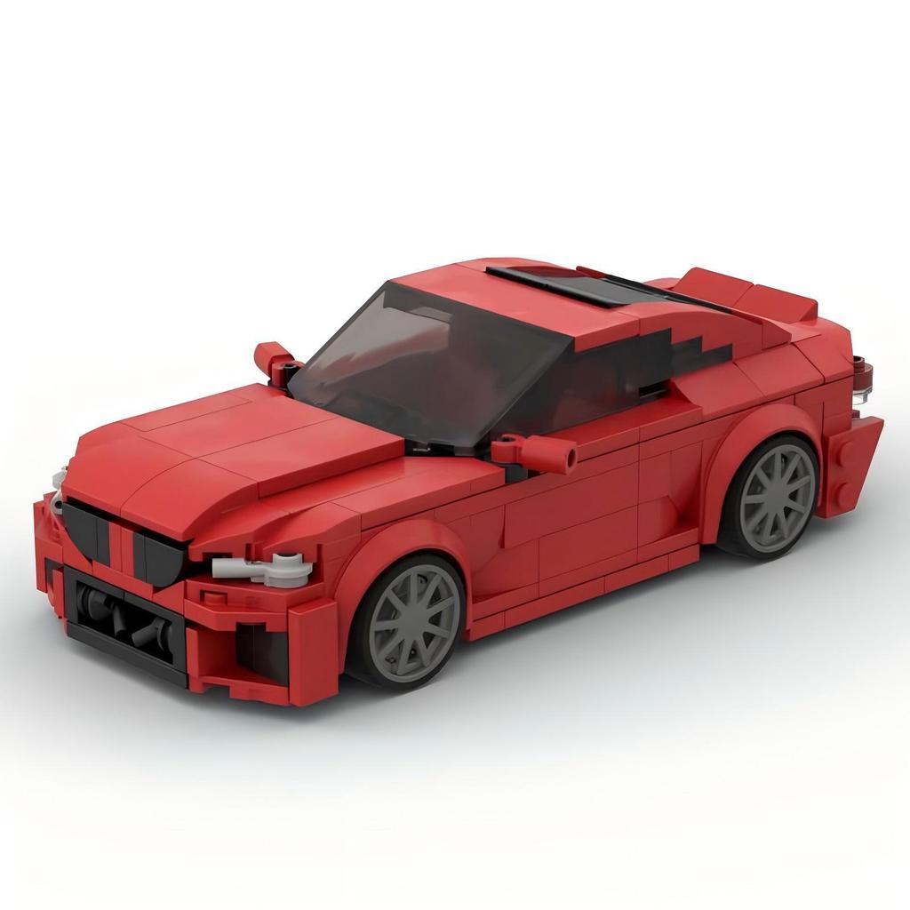 MOC- BMW M2 G87 Red Small Particles Car Model Creative Ornament Building Blocks