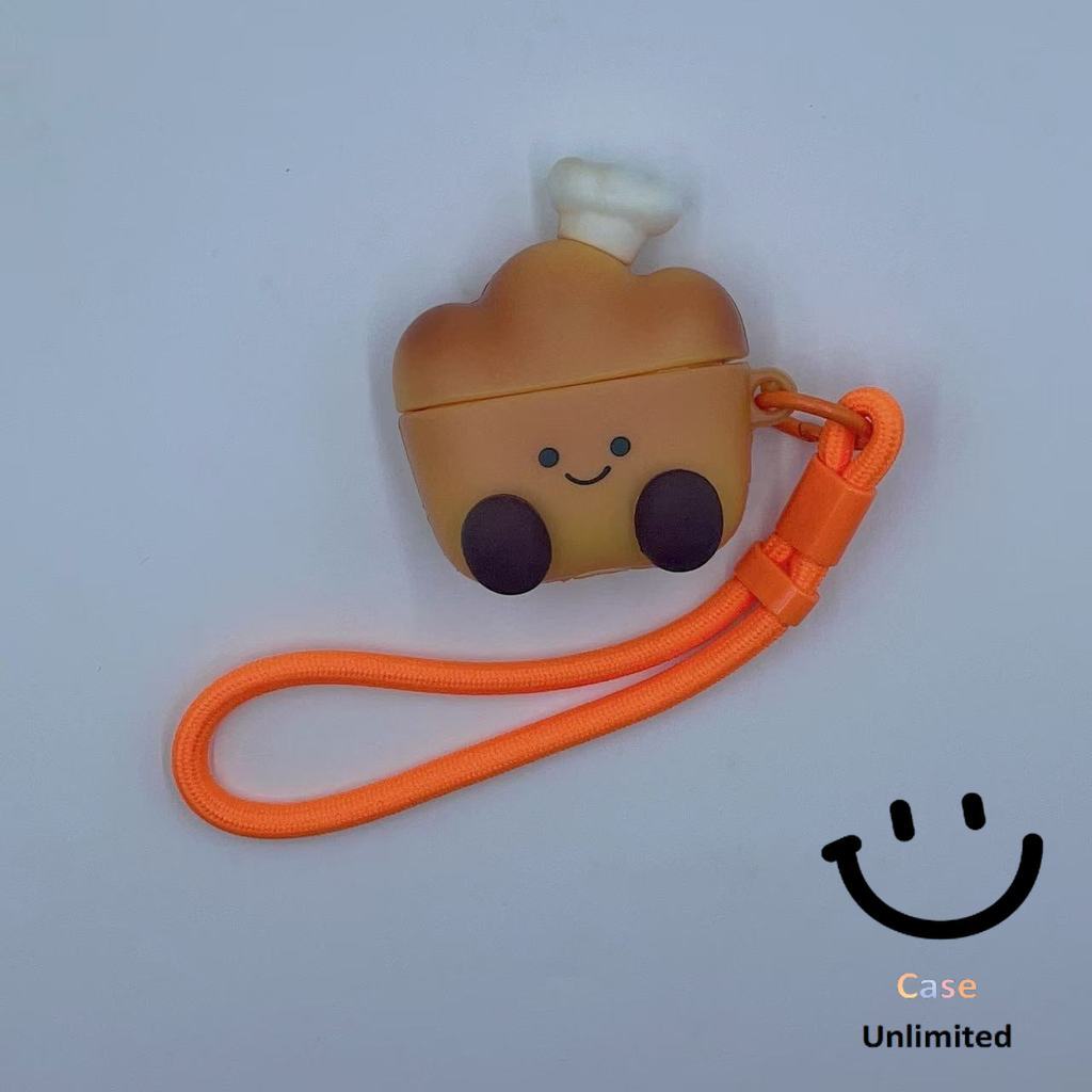 สําหรับ GOOJODOQ J201 J206 J228 J229 เคส Case หูฟัง & Lanyard Creative ขนมปัง Chef รูปแบบ