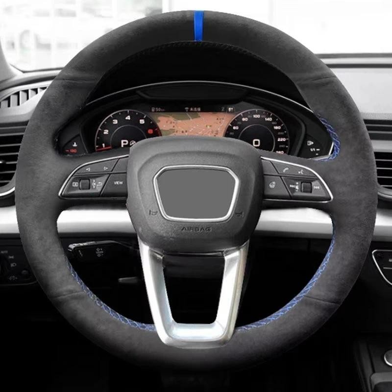 สําหรับ Audi A3 S3 8Y A4 S4 B9 A5 S5 Q2 Q3 F3 Q5 FY SQ5 Q7 4M SQ7 Q8 SQ8 RSQ8 พวงมาลัยรถ Braid หนังน