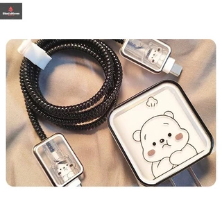 COD ฝาครอบสายเคเบิลเครยอนชินจังสําหรับ 18W/20W Fast Charger Cover Data Cable Head Bite Winder Protector Shell ใหม่