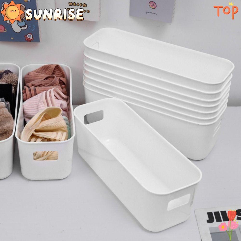 SUNRISE กล่องเก็บของตั้งโต๊ะ, ถังจัดระเบียบเครื่องสําอางผลไม้วางซ้อนกันได้, คอนเทนเนอร์ออแกไนเซอร์ความจุขนาดใหญ่ไม่มีฝาปิด