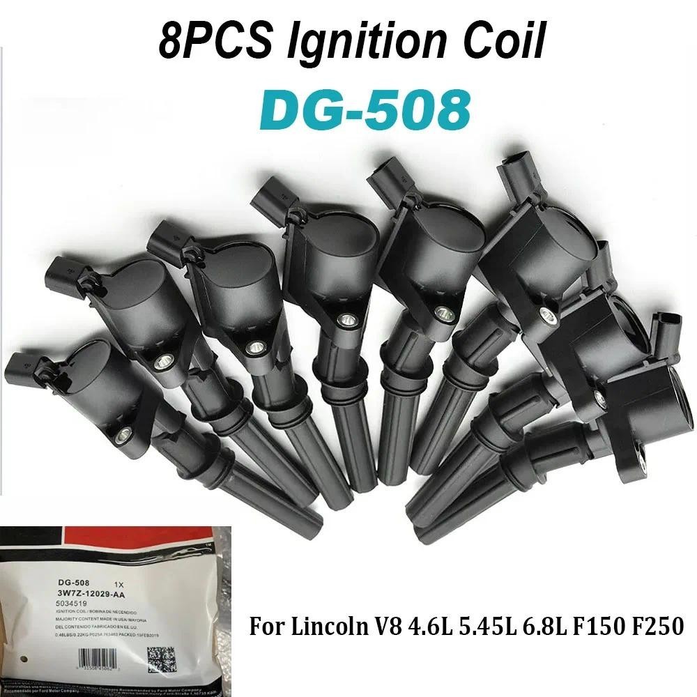 8PCS คอยล์จุดระเบิด DG-508 DG508 3W7Z-12029-AA สําหรับ Lincoln V8 4.6L 5.45L 6.8L F150 F250 คุณภาพสู