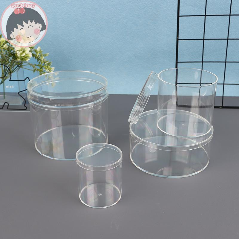 Gent 1 PC อะคริลิคกล่องขนมพลาสติกใสรอบเค้กกล่องขนมช็อกโกแลตงานแต่งงานโปรดปรานบรรจุภัณฑ์คอนเทนเนอร์ E