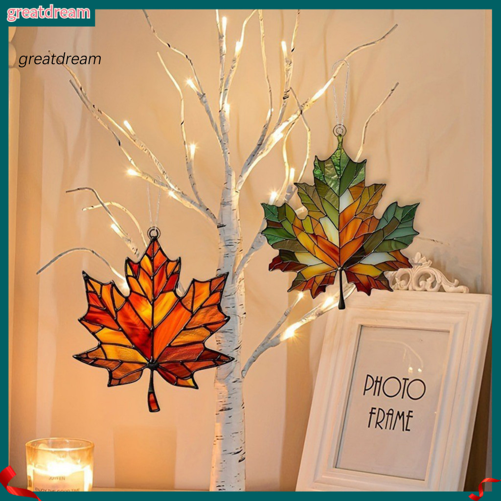 ฝันที่ดี|  Stained Glass Maple Leaf Decor แบนอะคริลิค Maple Leaf Decor วันขอบคุณพระเจ้า Maple Leaf S