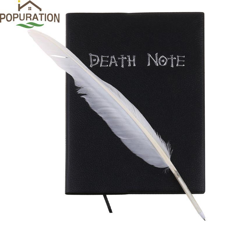 POP ใหม่คอสเพลย์โน๊ตบุ๊ค Feather ปากกาหนังสือภาพเคลื่อนไหว Art การเขียน Journal