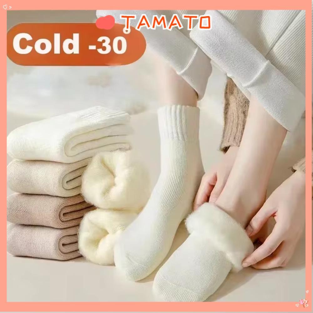 TAMATO 1 คู่ถุงเท้ากลางหลอด, Plush Hairy Keep Warm Women ถุงเท้า, นุ่มหนา Markron สี Sleep ถุงเท้าฤดูหนาว