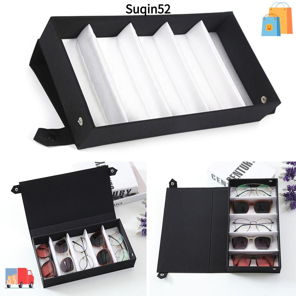SUQIN52 แว่นตากันแดดชั้นวางจอแสดงผล Travel Multi-slot ผ้าแว่นตา Organizer