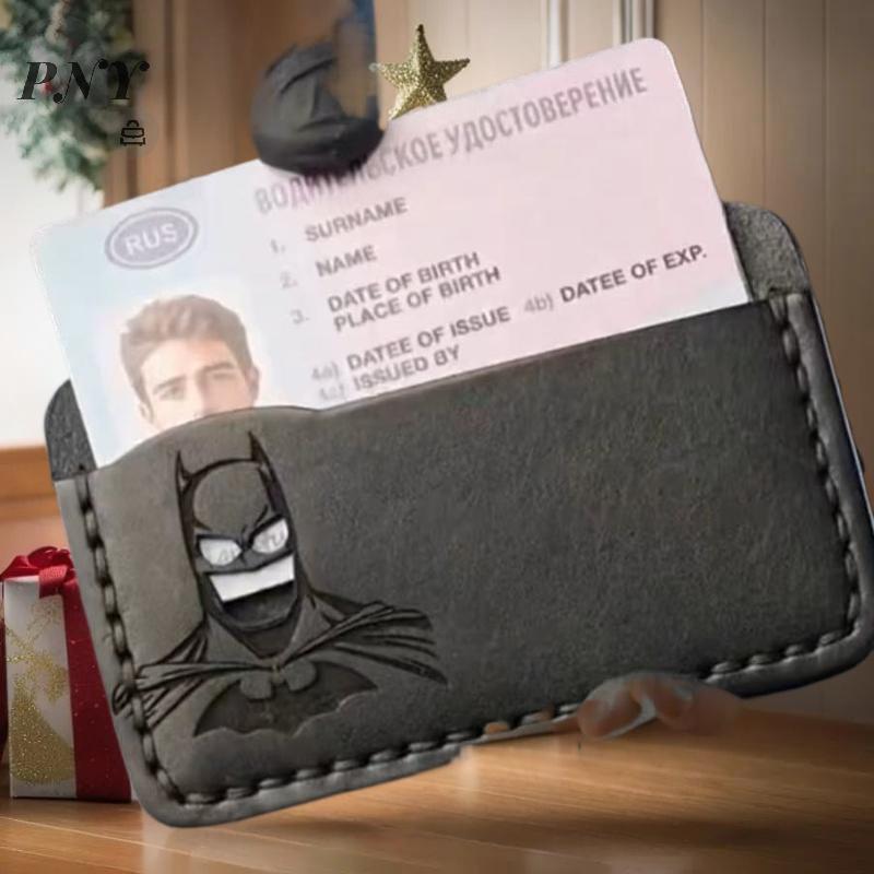[PNY] Slim Leather Bat Wallet Credit ID Card Holder Purse Money Case Cover With Super Hero Mask For 