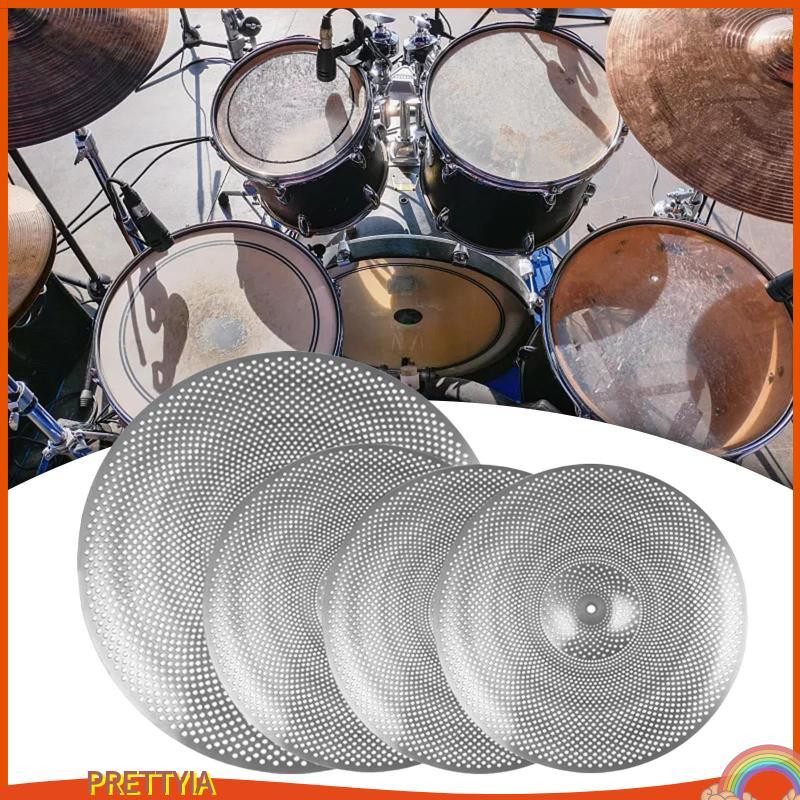[สวย] 4 ชิ้น Mute Cymbals Practice Cymbals Quiet Cymbals เครื่องเพอร์คัชชันน้ําหนักเบา
