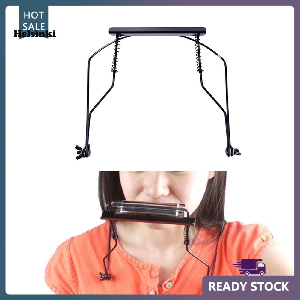 HLS 10 หลุม Harmonica ผู้ถือคอปรับเพลงปากออร์แกนขาตั้ง Harp ชั้นวางโลหะ