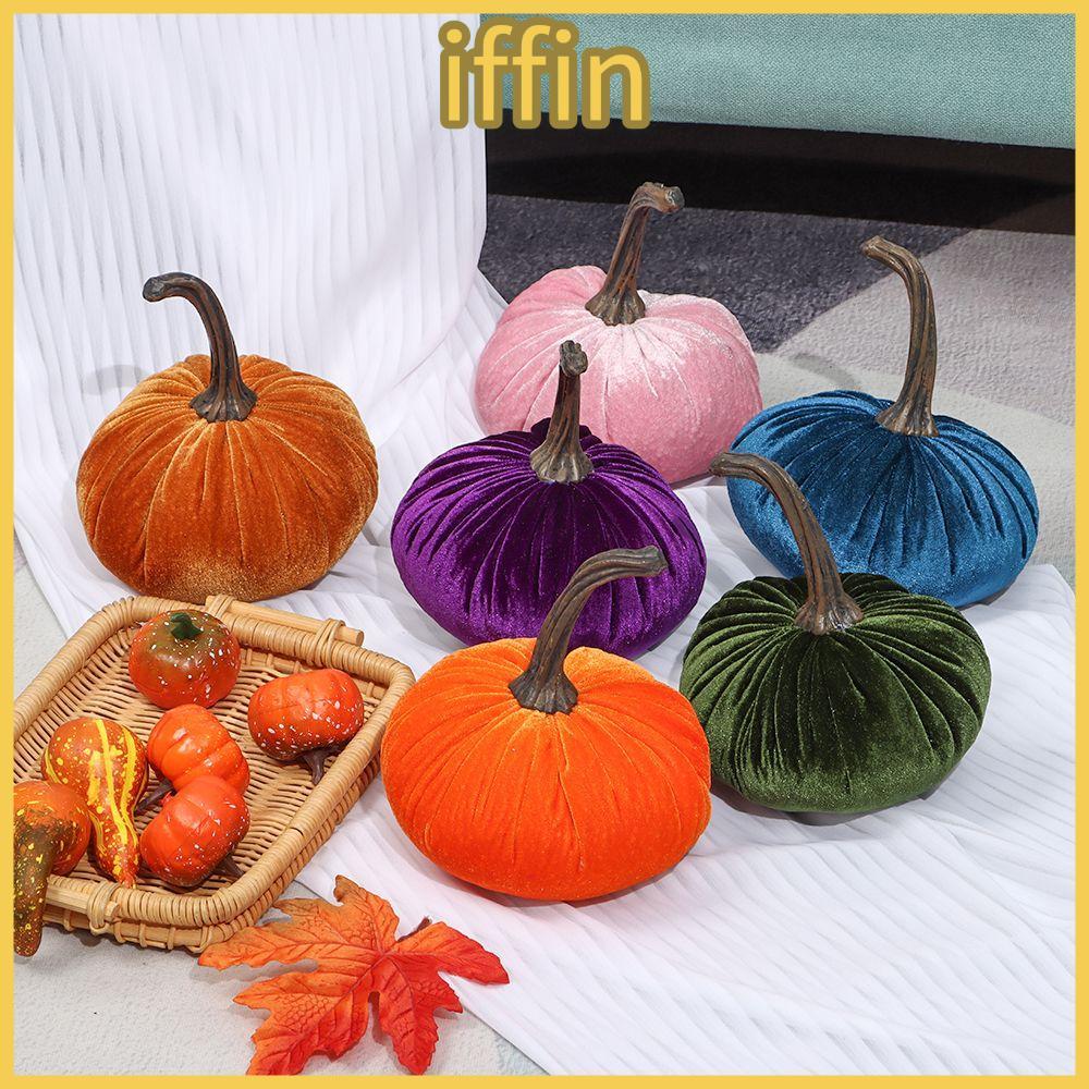 IFFIN Pumpkins Decor หมอนกํามะหยี่ประณีตฮาโลวีนน่ารัก