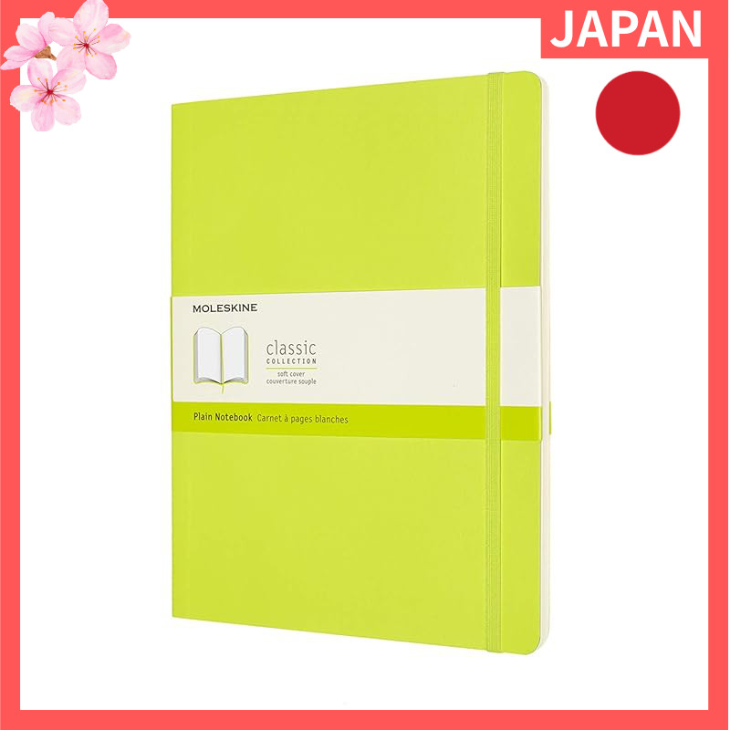 Moleskine Classic Notebook Soft Cover Plain XL Size (19cm x 25cm) Lemon Green QP623C2【Direct from Ja