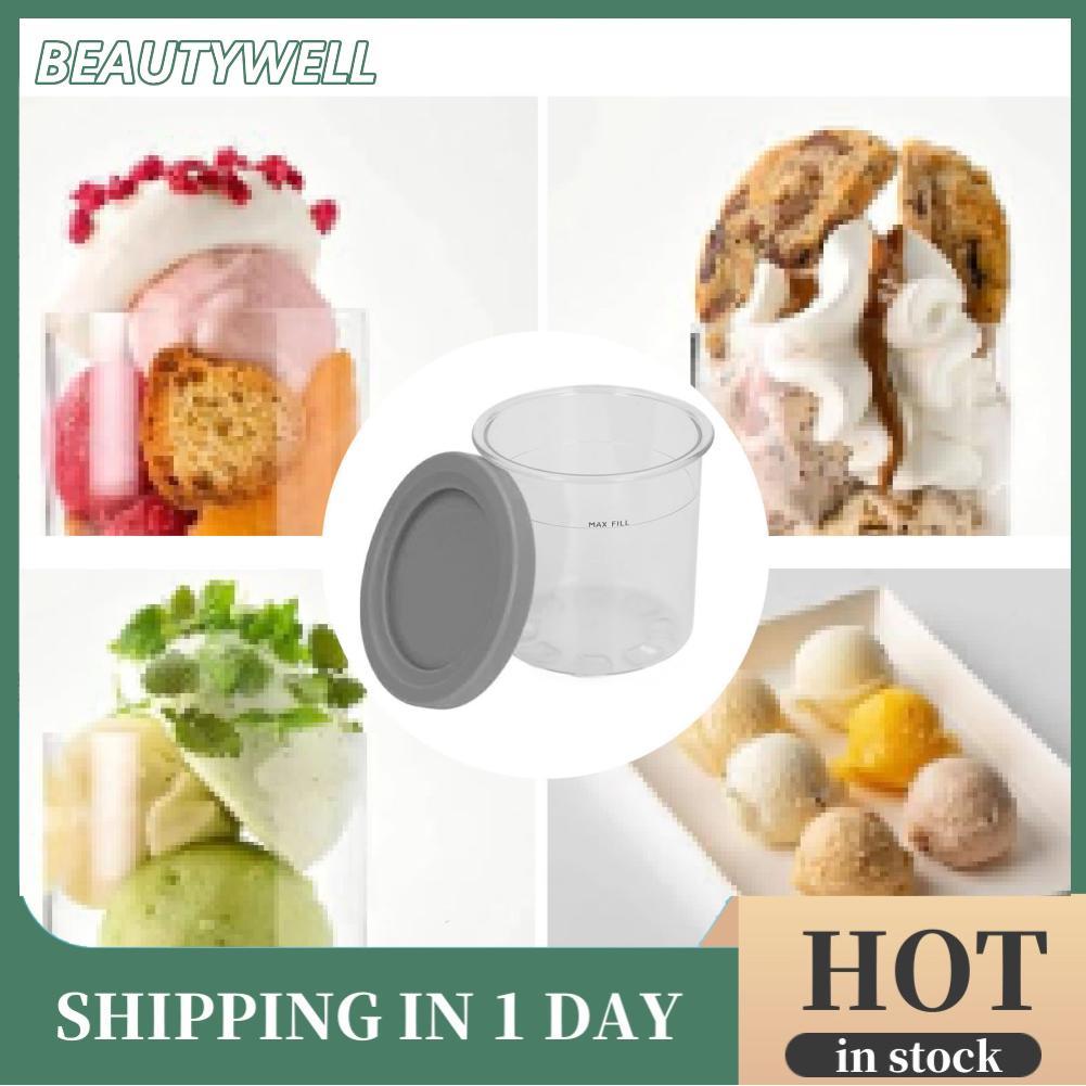 Beautywell ถ้วยไอศกรีม beautywell พร้อมตัวเครื่องพีซีโปร่งใสและฝา PET หลากสีสัน เหมาะสำหรับ NC299AM 