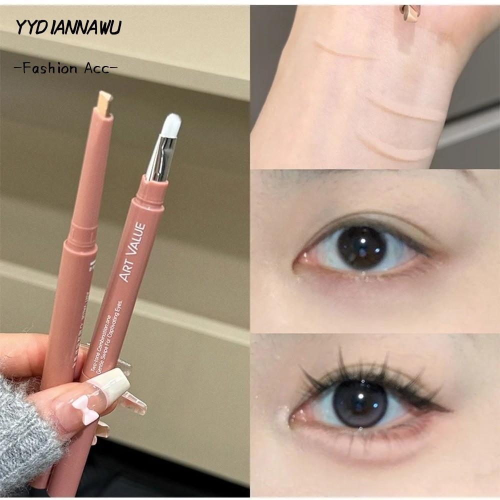 YYDIANAWU Sleeping Silkworms Stick, 2 สี-Blocking Ombre Eyeshadow Stick, 2-in-1 Lower Lash Line Natu