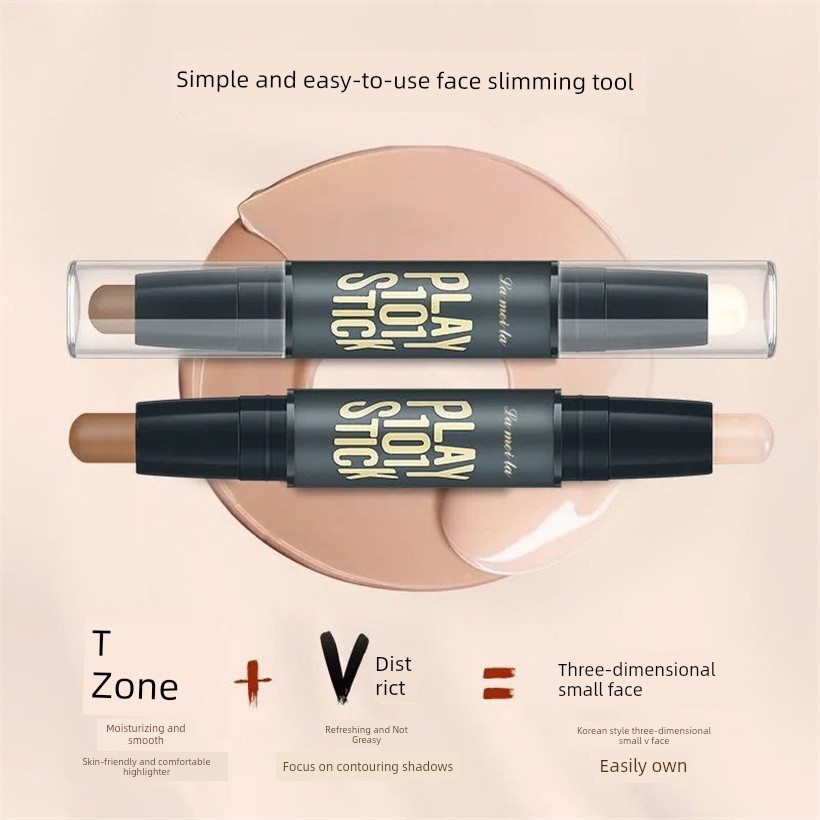 คอนทัวร์ contour stick Contouring Stick Female Double-Headed Dual-Use Highlighter เริ่มต้นจมูก Shado