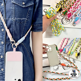 สายคล้องโทรศัพท์ คล้องคอ/สะพายคลอสบอดี้ ยาว110ซมพกพามือถือได…