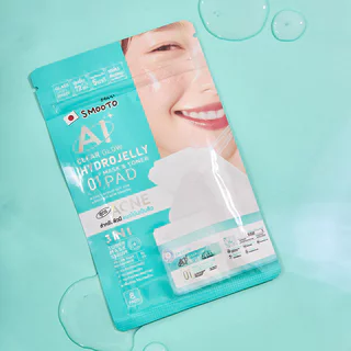 Smooto Clear Glow Hydrojelly Mask & Toner Pad 8 Pads โทนเนอร์แพด สมูทโตะ แบบซอง ไซส์พกพา สูตรควบคุมสิว.