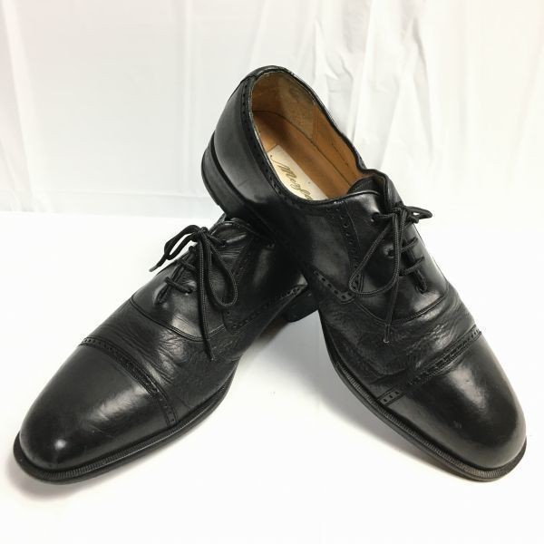 80s90s? Vintage Mezlan Size 10W (28.0cm) Made in Spain Cap Toe Business Shoes Black Men's