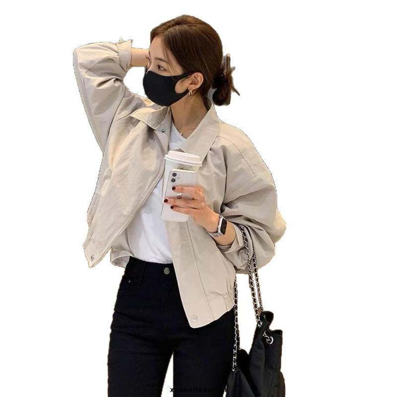 (KOL‘s pick)  เสื้อโค้ทผู้หญิง มีกระดุม มีซิป สีพื้น สไตล์ลำลอง LNA34140 (สีแอปริคอท)