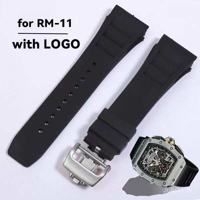25 มม.สายนาฬิกาซิลิโคนสําหรับ Richard Mille RM055 RM011 RM052 สายกันน้ํา Sweatproof