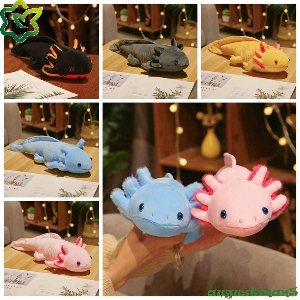 AUGUSTINAN Salamander Plush Toy, Axolotl Newt Fish Colourful Newt Plush Toy, สีสันใต้น้ําสัตว์สีชมพู