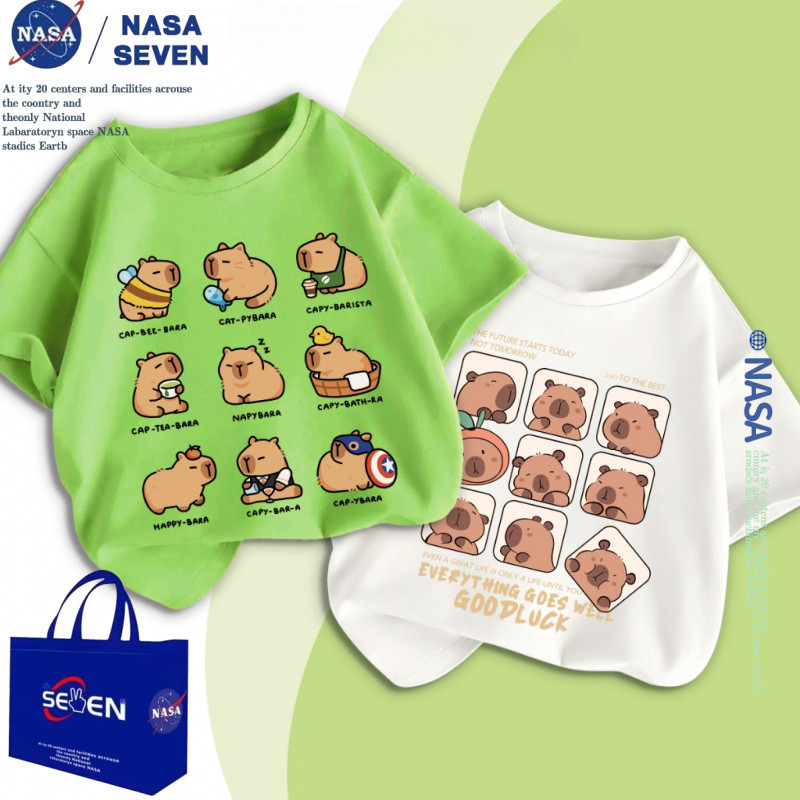 เสื้อยืดสำหรับเด็กแบรนด์ Baby Love Go ลายภาพคาปิบาระ สำหรับทั้งเด็กชายและเด็กหญิง ทำจากผ้าฝ้ายนุ่มสบาย