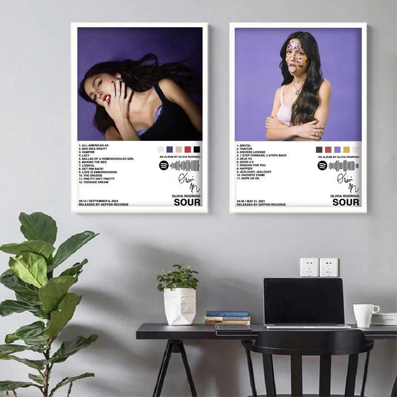 Music Artist Olivia Rodrigo พิมพ์โปสเตอร์ - ผ้าใบศิลปะสําหรับตกแต่งผนังบ้าน, ของขวัญ NT1430, เหมาะสํ