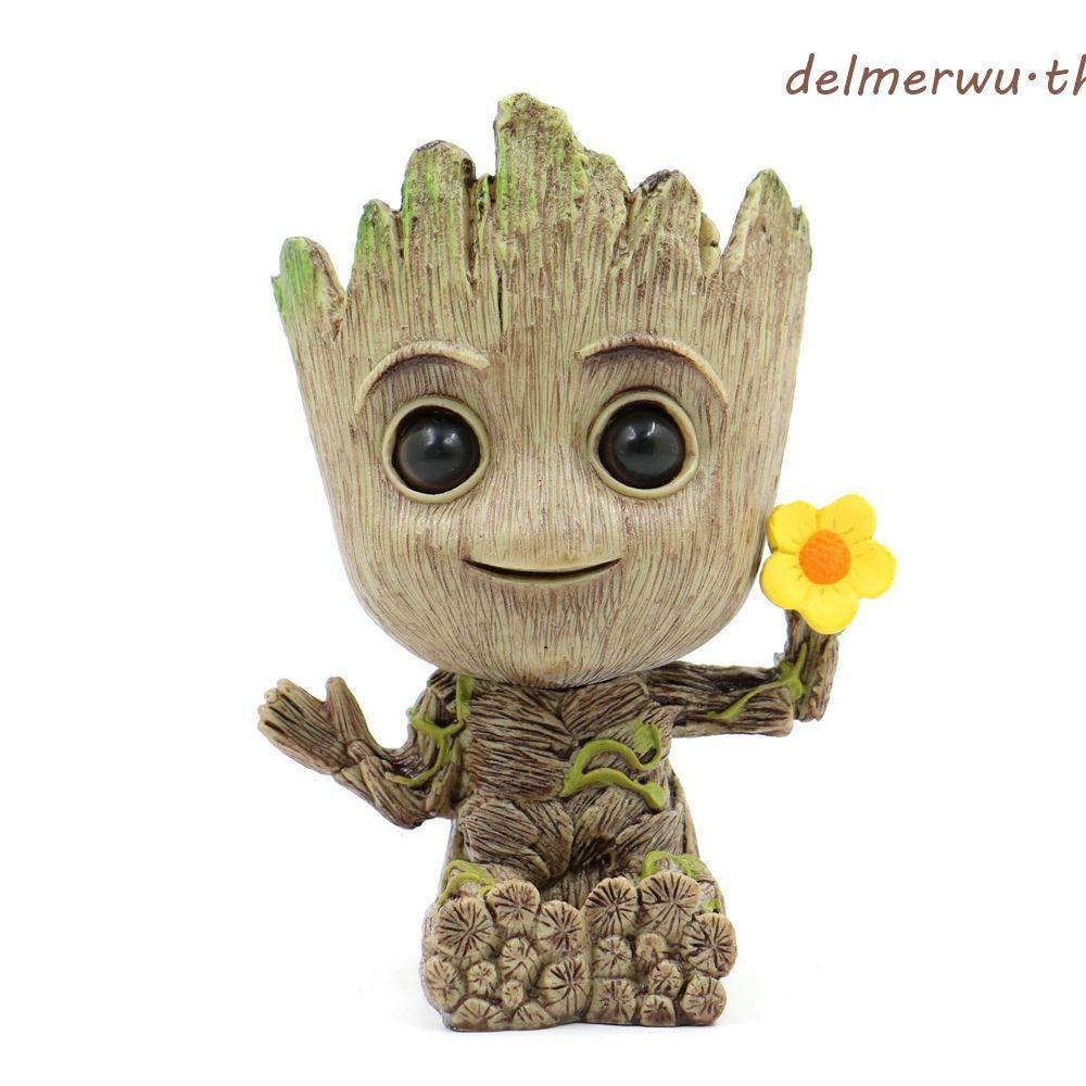 DELMERWU Groot Action Figure สําหรับของขวัญของเล่นรูปของเล่น Mini Groot ของเล่นเด็กนั่งอะนิเมะ Actio