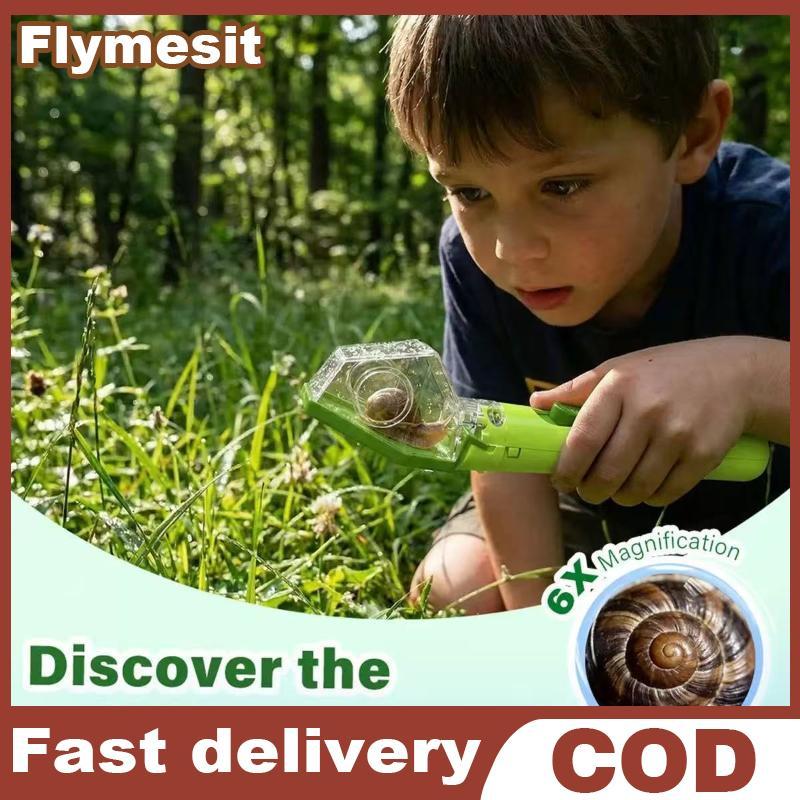 Flymesit Bug Catcher กล่องสําหรับเด็ก 2X แว่นขยายกลางแจ้งแมลง Viewer การศึกษาวิทยาศาสตร์การเรียนรู้ของเล่นสําหรับ Bayard ผจญภัย EN