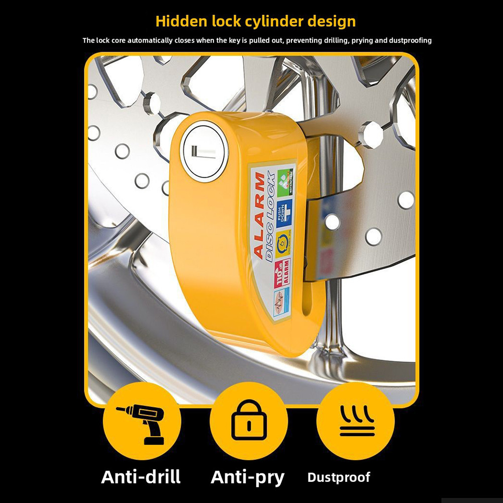 รถจักรยานยนต์ Disc-Lock Alarm แบตเตอรี่ดําเนินการสําหรับการขับขี่กลางแจ้ง