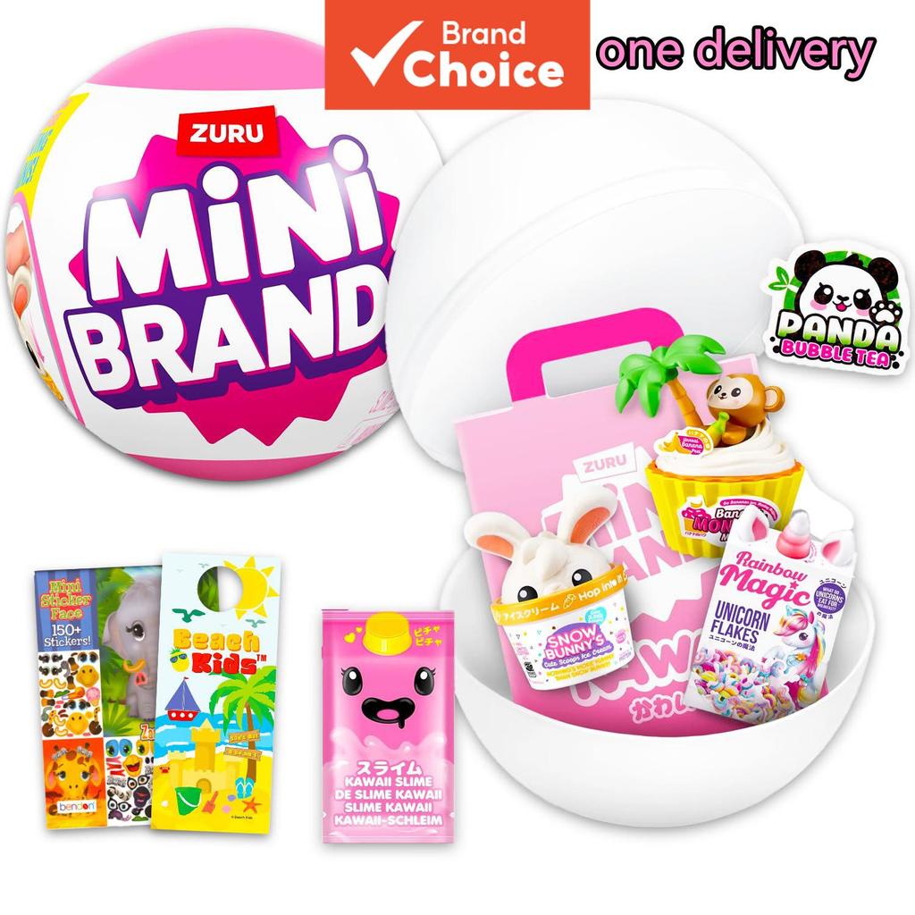 ชุดของเล่นสุ่มอาหารคาวาอิ Kawaii Food Mini Brands - เซ็ตบันเดิลกับ Zuru-- ของเล่นสุ่มอาหารคาวาอิสุดน่ารักในลูกบอล พร้อมสติกเกอร์ และอีกมากมาย | Mini Brands Kawaii Series สําหรับเด็ก (สุ่มสไตล์)