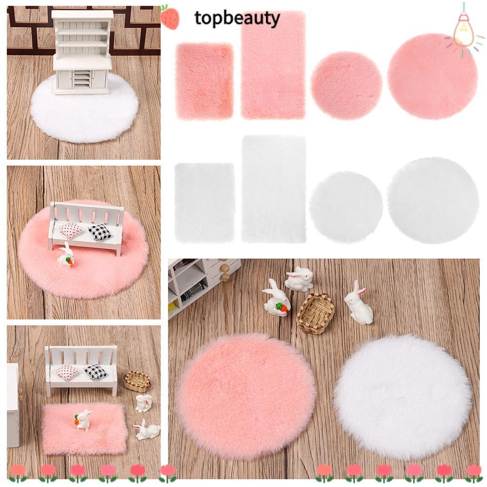 TOPBEAUTY พรมขนจิ๋ว อุปกรณ์ประกอบฉากภาพ ของเล่นสไตล์นอร์ดิก พรมปูพื้นขนาดเล็ก