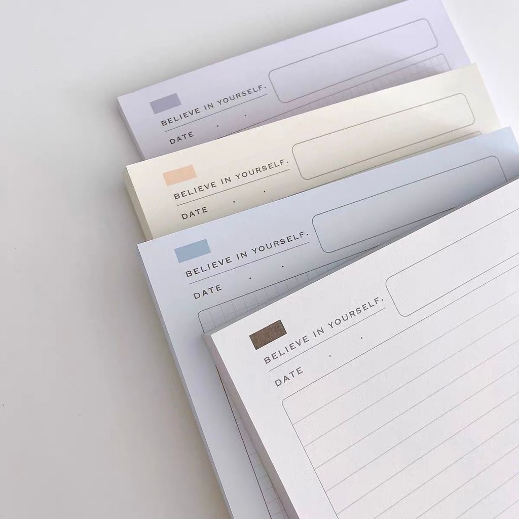 Xiaohongshu Milk Brick Note Pad Salt Series BELIEVE หนังสือไม่ติดสีสไตล์อุตสาหกรรม