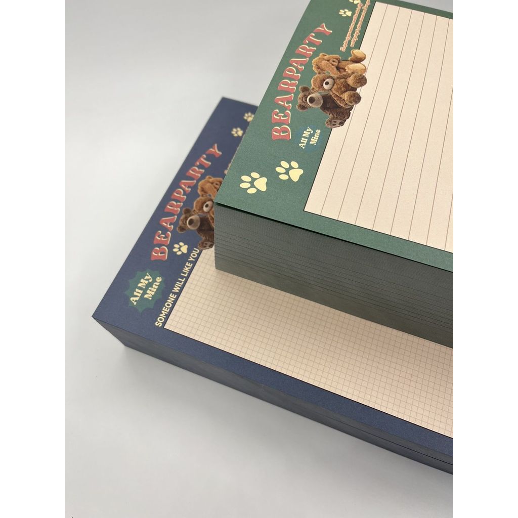 American Bear B5 Notepad 30 หน้ากระดาษเรียนรู้แบบฉีกได้ด้านเดียว
