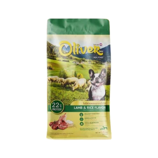 Oliver Dog อาหารเม็ดสุนัข โอลิเวอร์ด็อก รสอร่อย กินง่าย สูตรคุมความเค็ม เม็ดหมา แบบถุงแบ่ง ขนาด 1 kg