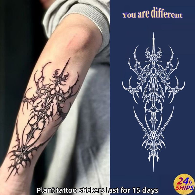 สัตว์ร้าย กรงเล็บ ลายสักสาวเซ็กซี่แขนพืชสักสติกเกอร์รอยสักกันน้ําติดทนนาน15วันสติกเกอร์ผิวรอยสักปลอมชั่วคราว