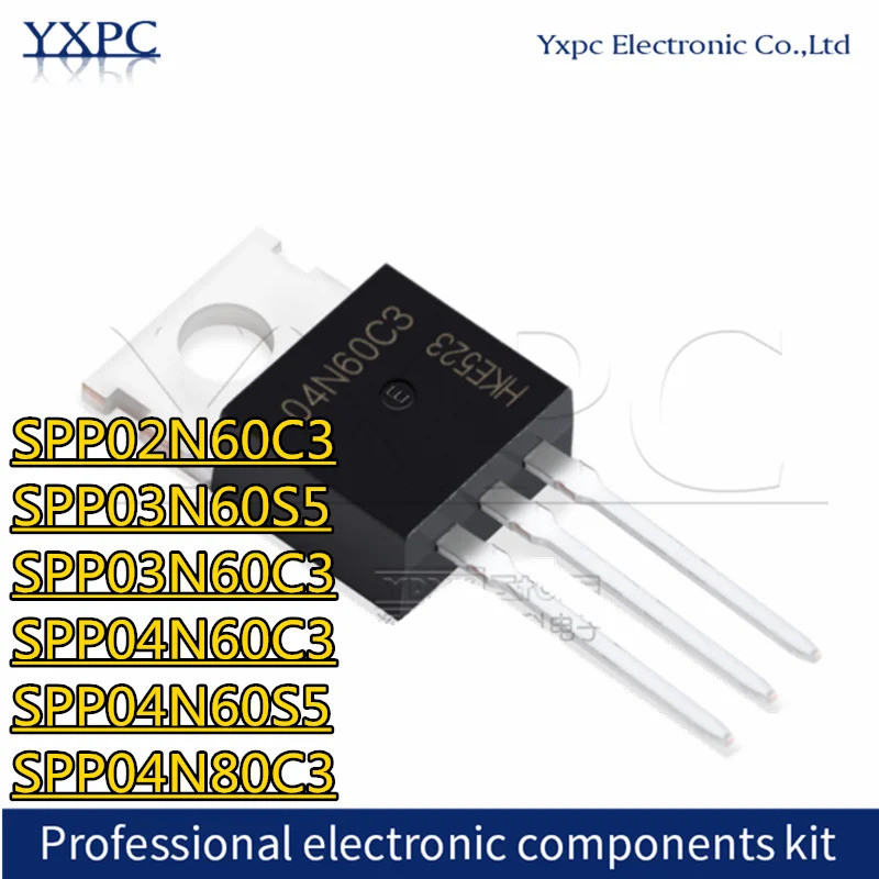5PCS SPP02N60C3 SPP03N60S5 SPP03N60C3 SPP04N60C3 SPP04N60S5 SPP04N80C3 02N60C3 02N5S ทรานซิสเตอร์ 04