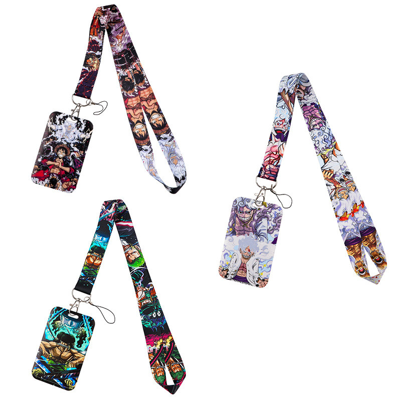 Anime Pirates ID Card Holder Lanyard สําหรับคีย์ Credtial Holders สายคล้องคอ Badge Holder พวงกุญแจ Keyrings อุปกรณ์เสริม