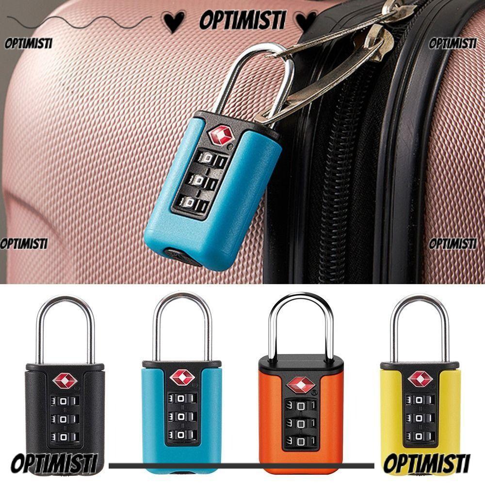 OPTIMISTI8E TSA Customs Code Lock เครื่องมือรักษาความปลอดภัยการเดินทางแบบพกพา Contrast Color Padlock