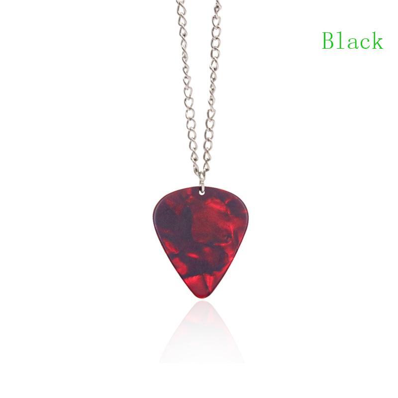 BLACK Horror Drama Eddie Munson Guitar Pick Pendant Necklace Geometric Chain Choker