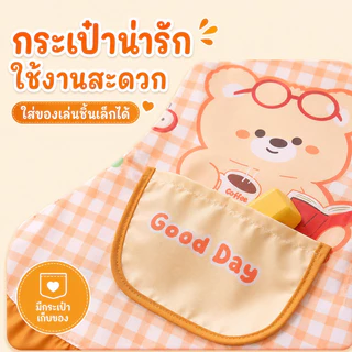 COD ผ้ากันเปื้อนสำหรับเด็ก รูปแบบการ์ตูนน่ารัก กันน้ำและกันสกปรก ผ้ากันเปื้อนชุดอาหาร ภาพวาดเด็กผ้ากันเปื้อน