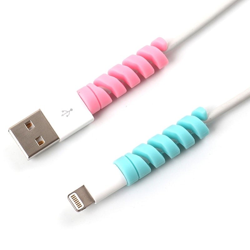 Anti Fracture Universal เกลียวซิลิโคนป้องกันเกลียวข้อมูลลวด Twist USB Charger Cable Saver ฝาครอบ Pelindung Kabel