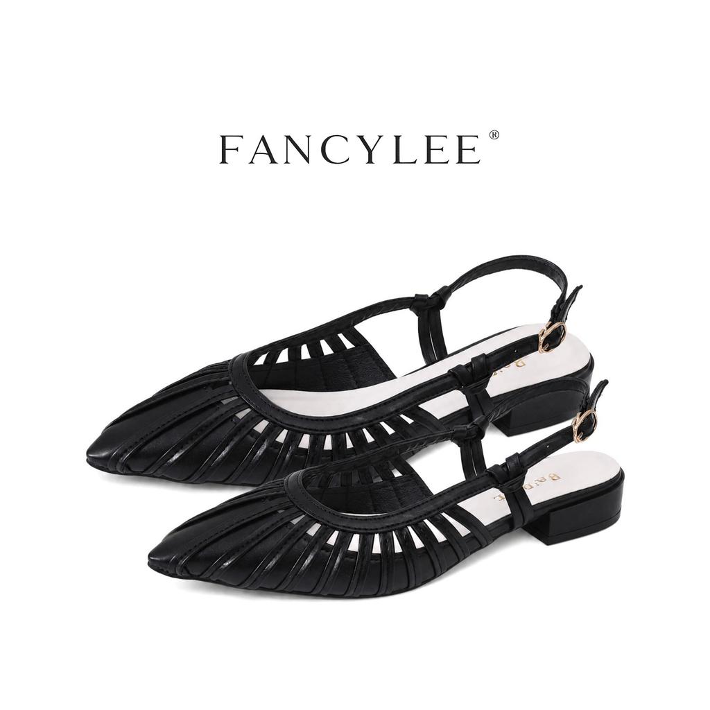 【ถึงภายใน 3 วัน】Fancylee รองเท้า Mueller ผู้หญิง เปิดส้น สไตล์ฝรั่งเศส | ลายเย็บสวย | ส้นเตี้ย ใส่สบาย | แมทช์ง่าย ใส่ได้ทุกโอกาส รองเท้าแตะหัวแหลมส้นเตี้ย ลายถัก