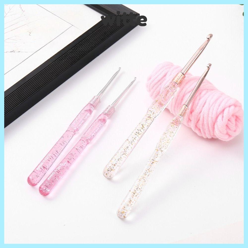 WITTE 7PCS ชุดตะขอโครเชต์,สีสันจับอลูมิเนียม DIY เครื่องมือถัก, 2.0-5.0 มม.หัวเดียว Hand-made ถักโครเชต์ Amigrumi หัตถกรรม