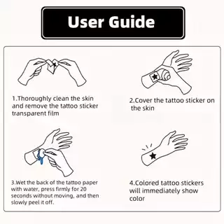 สติกเกอร์รอยสักลายเมฆมืดน่ารักสำหรับข้อมือ กันน้ำ ติดทนนาน 7 วัน