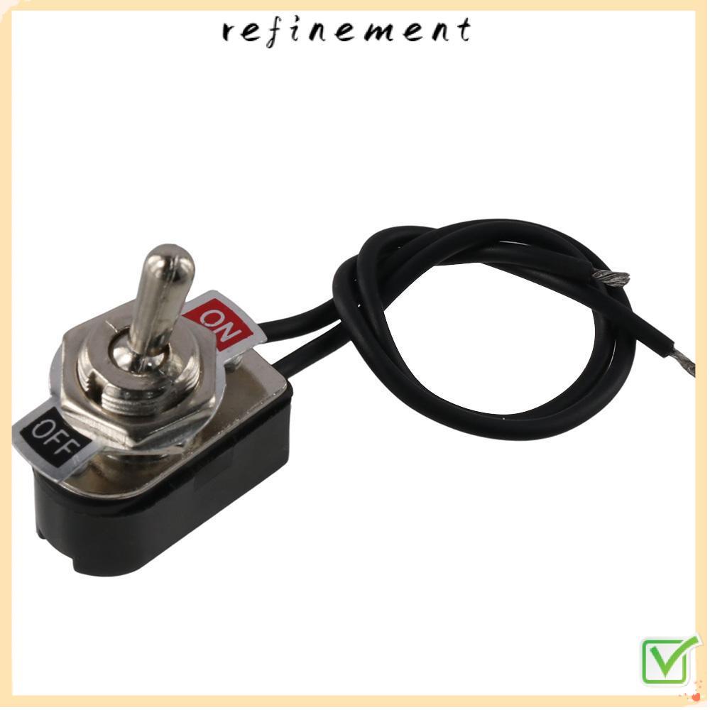 REFINEMENT Toggle Switch, 2 Pin Mini Toggle Rocker Switch, ทนทาน AC 6A/125V 3A/250V ON/ Latching Hea